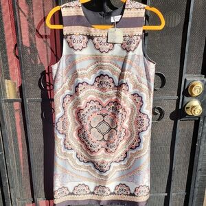 Bailey 44 Gray and Pink Paisley Mini Dress